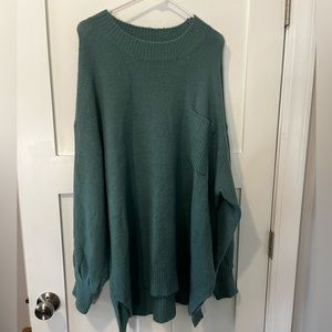 Teal green sweater